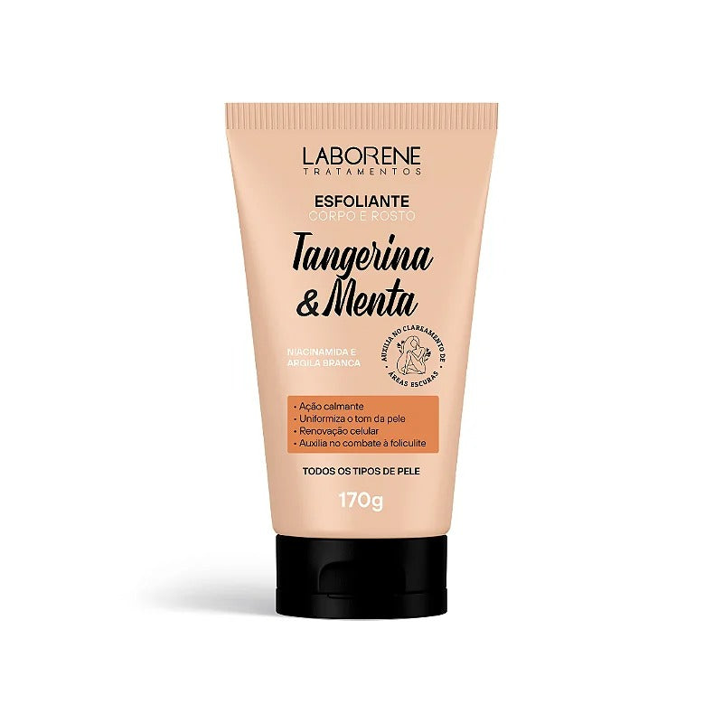 ESFOLIANTE CORPORAL E FACIAL TANGERINA E MENTA LABORENE 170g INVILA - Tudo para unhas em gel