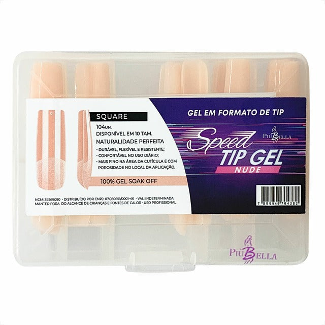 SPEED TIP GEL SQUARE NUDE PIU BELLA INVILA - Tudo para unhas em gel