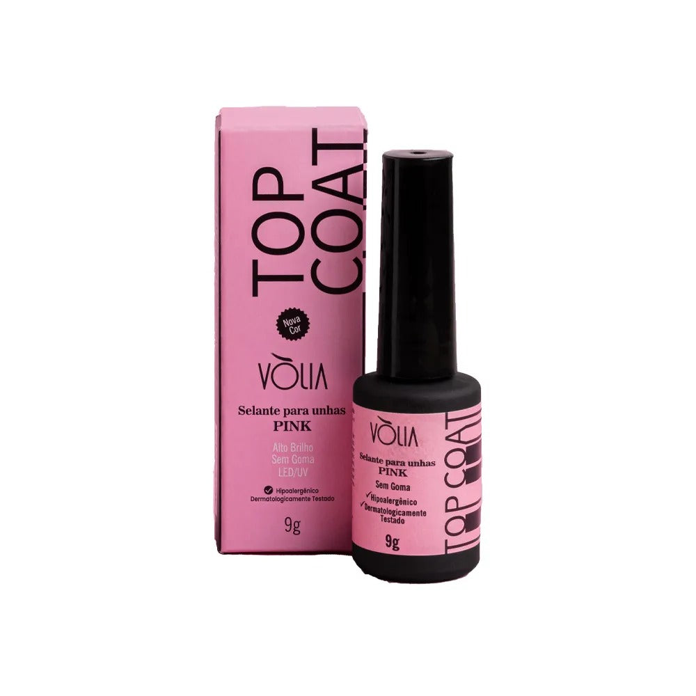 TOP COAT PINK VOLIA- 9g INVILA - Tudo para unhas em gel
