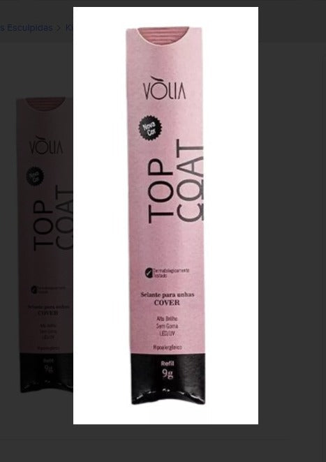TOP COAT REFIL COVER - VOLIA 9ML INVILA - Tudo para unhas em gel