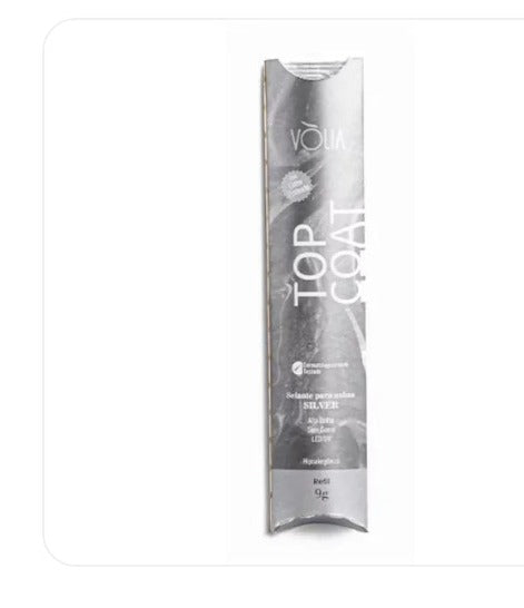 TOP COAT REFIL SILVER 9ML - VOLIA INVILA - Tudo para unhas em gel