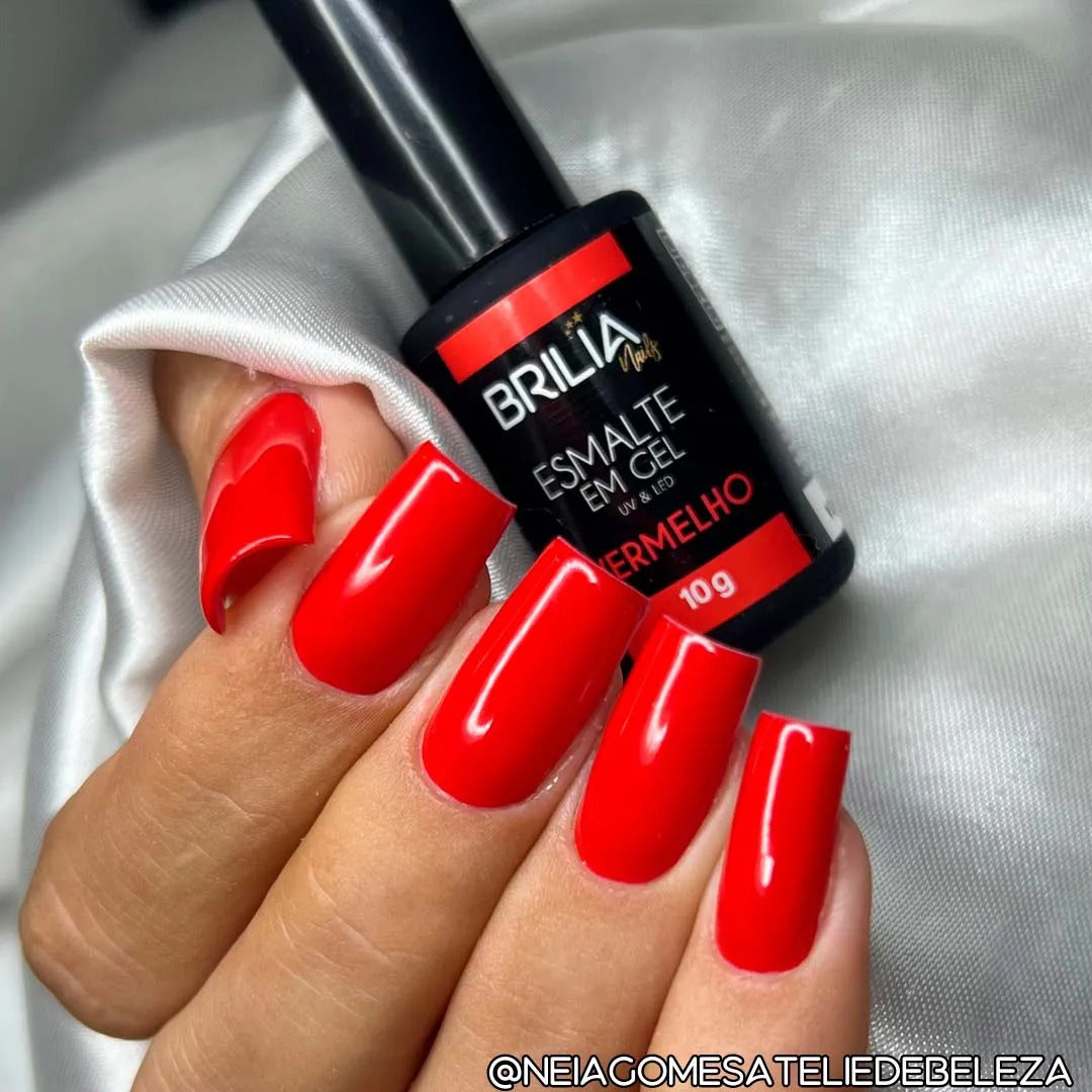ESMALTE BRILIA VERMELHO 10G INVILA - Tudo para unhas em gel