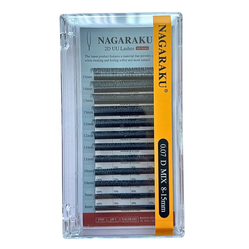 CILIOS NAGARAKU 2D UU 0.07D MIX 8-15MM INVILA - Tudo para unhas em gel
