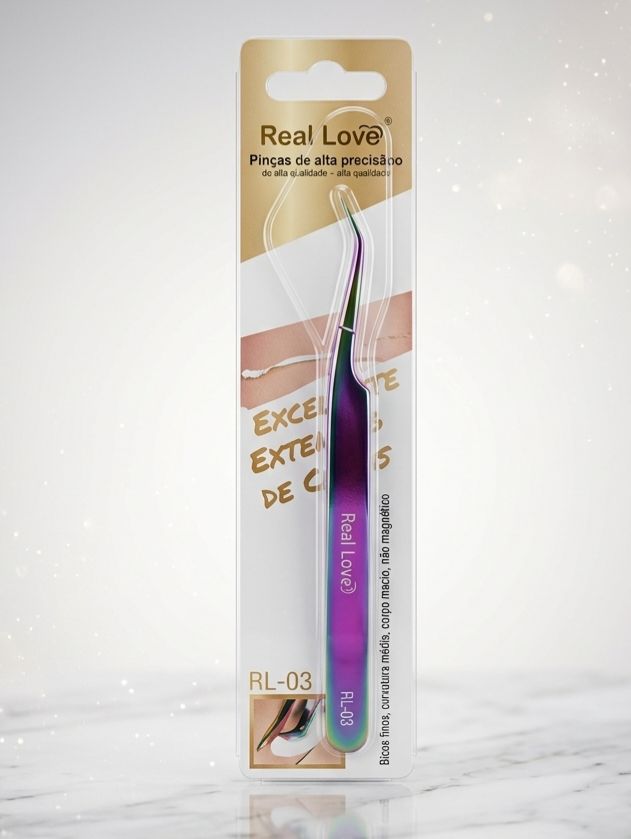 PINÇA PARA CÍLIOS CURVADA RL03 - REAL LOVE