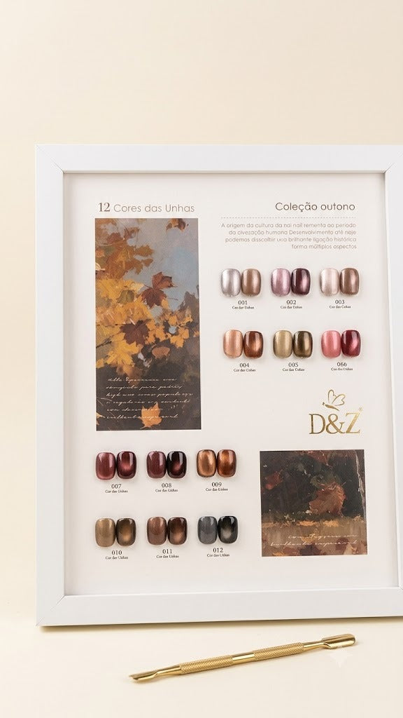 KIT ESMALTE MAGNÉTICO 12 CORES – COLEÇÃO OUTONO D&Z