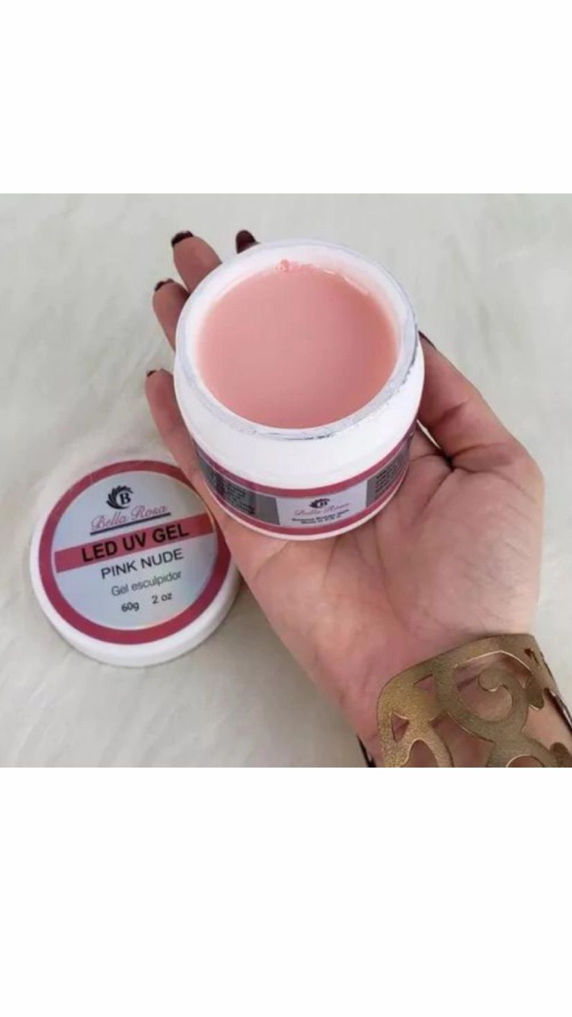 GEL BELLA ROSA LED UV PINK NUDE 60G INVILA - Tudo para unhas em gel