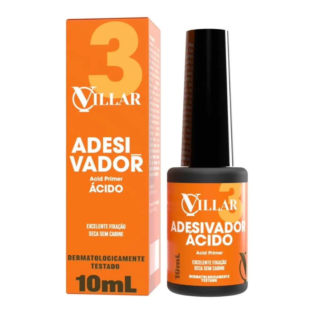 PRIMER COM ACIDO VILLAR 10ML INVILA - Tudo para unhas em gel