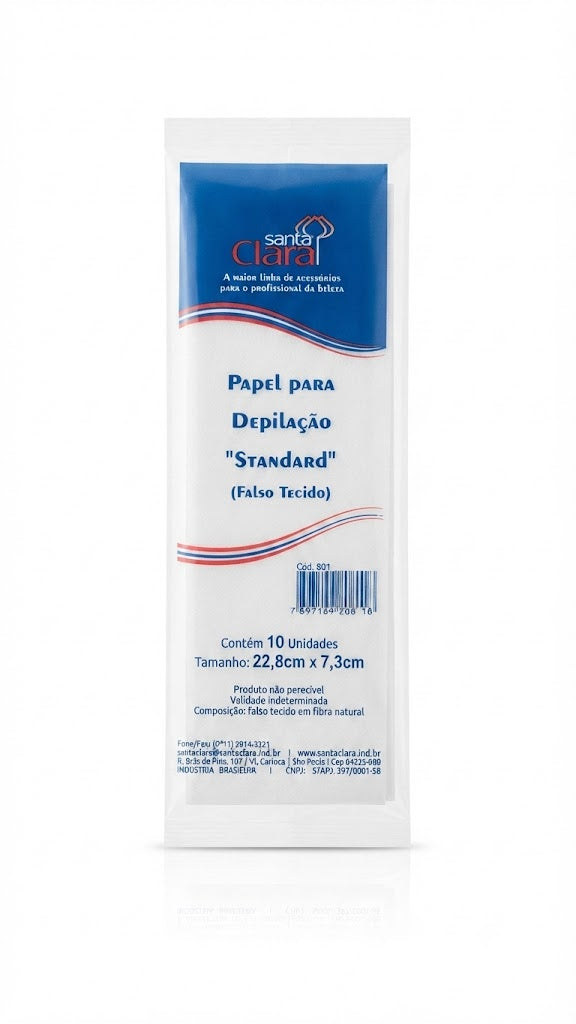 PAPEL PARA DEPILAÇAO STANDARD 10UNIDADES - SANTA CLARA