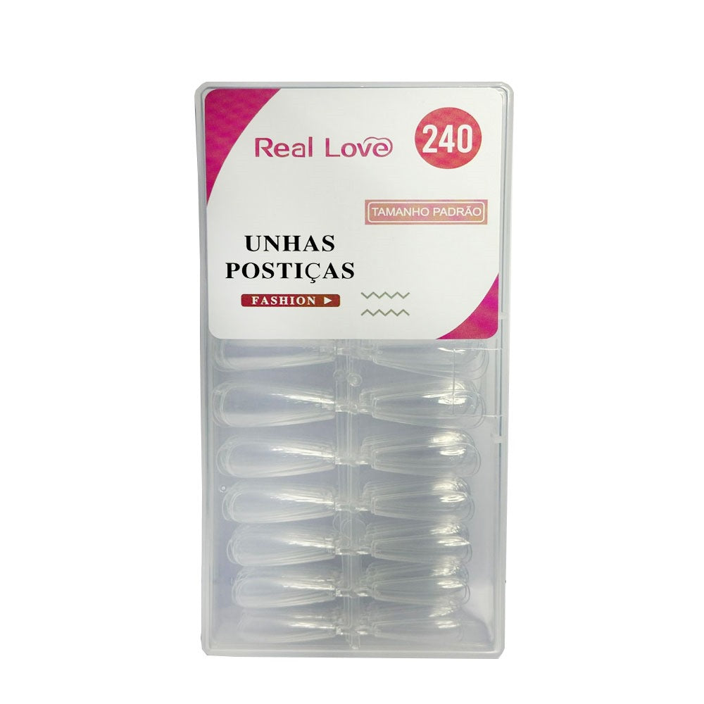 POSTIÇA BAILARINA TRANSPARENTE REAL LOVE- 240PÇS INVILA - Tudo para unhas em gel