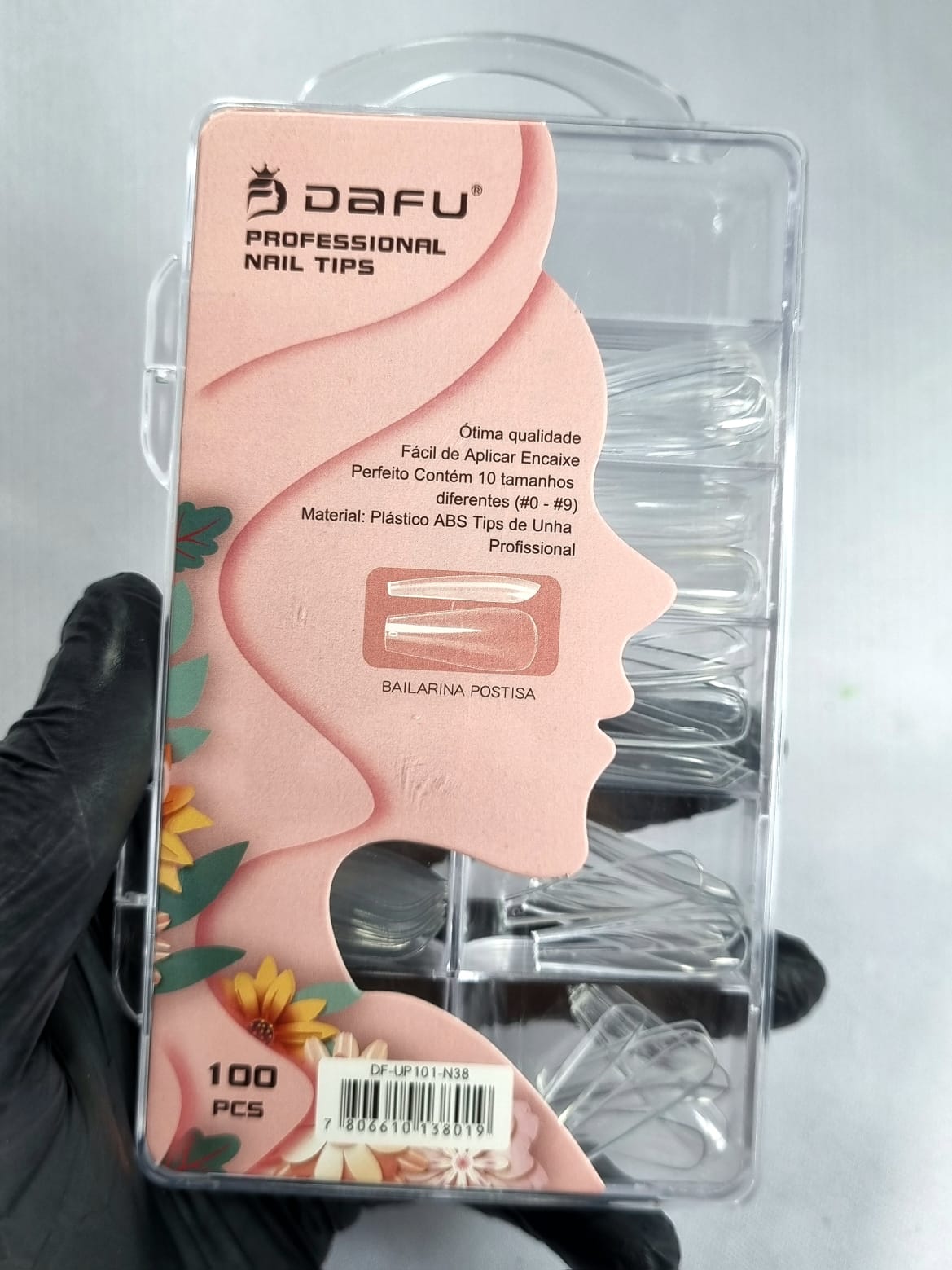 POSTIÇA BAILARINA TRANSPARENTE DAFU- 100PÇS INVILA - Tudo para unhas em gel