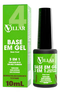 BASE GEL 3 EM 1 VILLAR 10ML INVILA - Tudo para unhas em gel