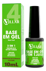 BASE GEL 3 EM 1 VILLAR 10ML INVILA - Tudo para unhas em gel