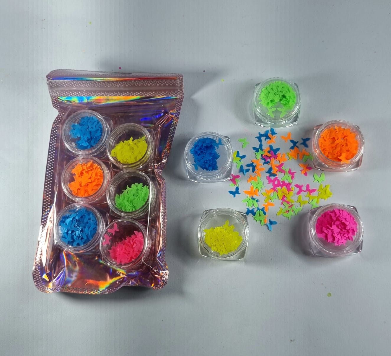 KIT DE BRILHO BORBOLETA NEON- 6 UND INVILA - Tudo para unhas em gel