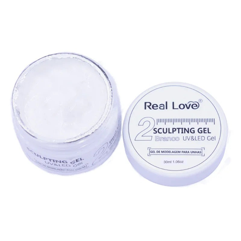 GEL DE MODELAGEM PARA UNHAS REAL LOVE- 30 ML- BRANCO INVILA - Tudo para unhas em gel