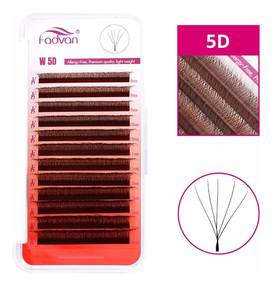 CILIOS FADVAN 5DW 0.07D MIX 8-14mm MARROM INVILA - Tudo para unhas em gel