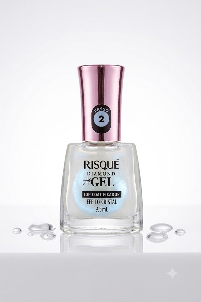 TOP COAT DIAMOND GEL EFEITO CRISTAL RISQUÉ