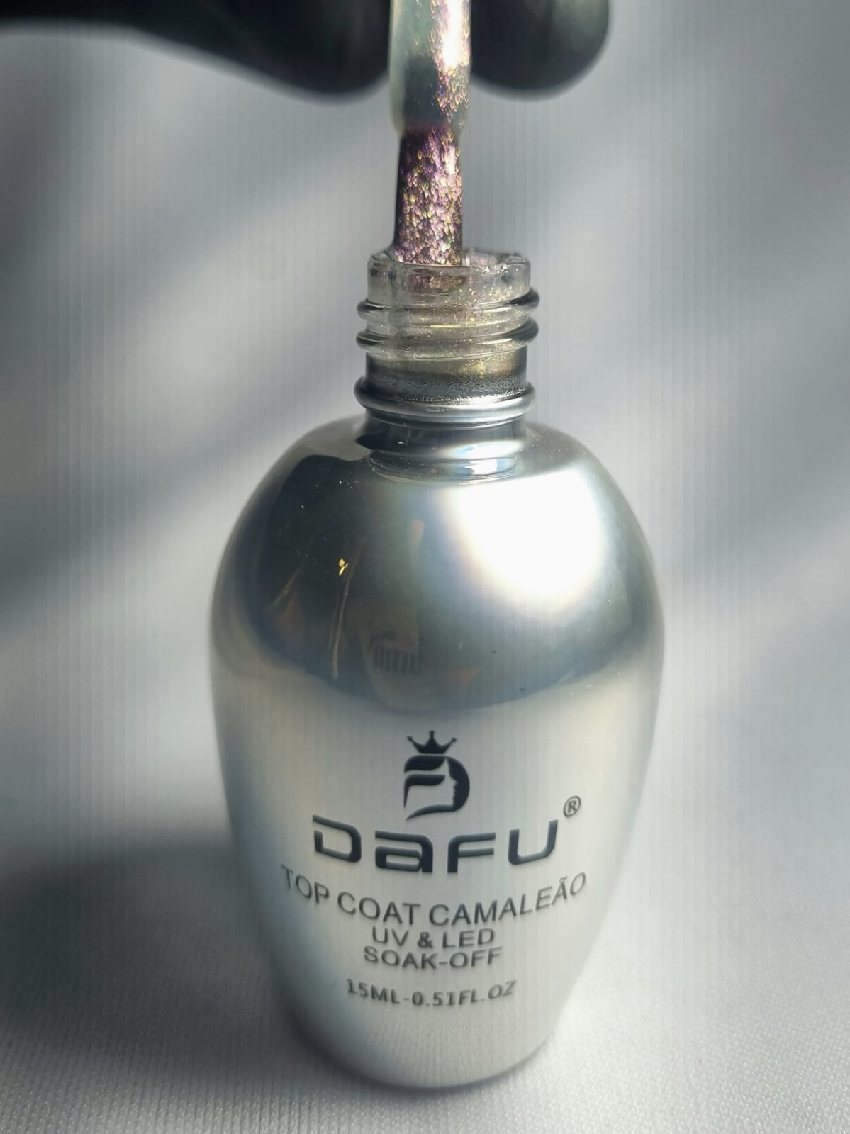TOP COAT CAMALEÃO DAFU 008- 15ML INVILA - Tudo para unhas em gel