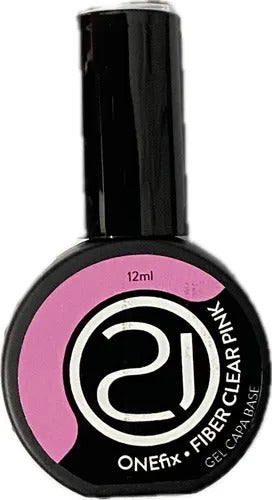 CAPA BASE NAILS 21 ONE FIX FIBER CLEAR PINK- 12ML INVILA - Tudo para unhas em gel