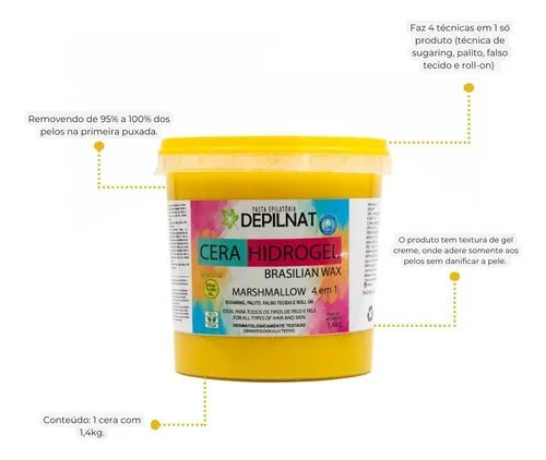 CERA HIDROGEL DE BANANA DEPILNAT 300g INVILA - Tudo para unhas em gel