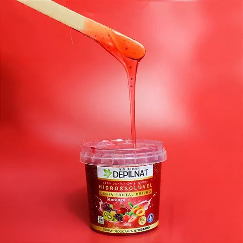 CERA FRUTAL BRILHO MORANGO DEPILNAT 300G INVILA - Tudo para unhas em gel