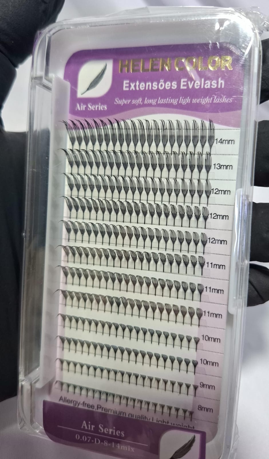 CILIOS HELEN COLOR PENA 0.07D 8-14MIX INVILA - Tudo para unhas em gel