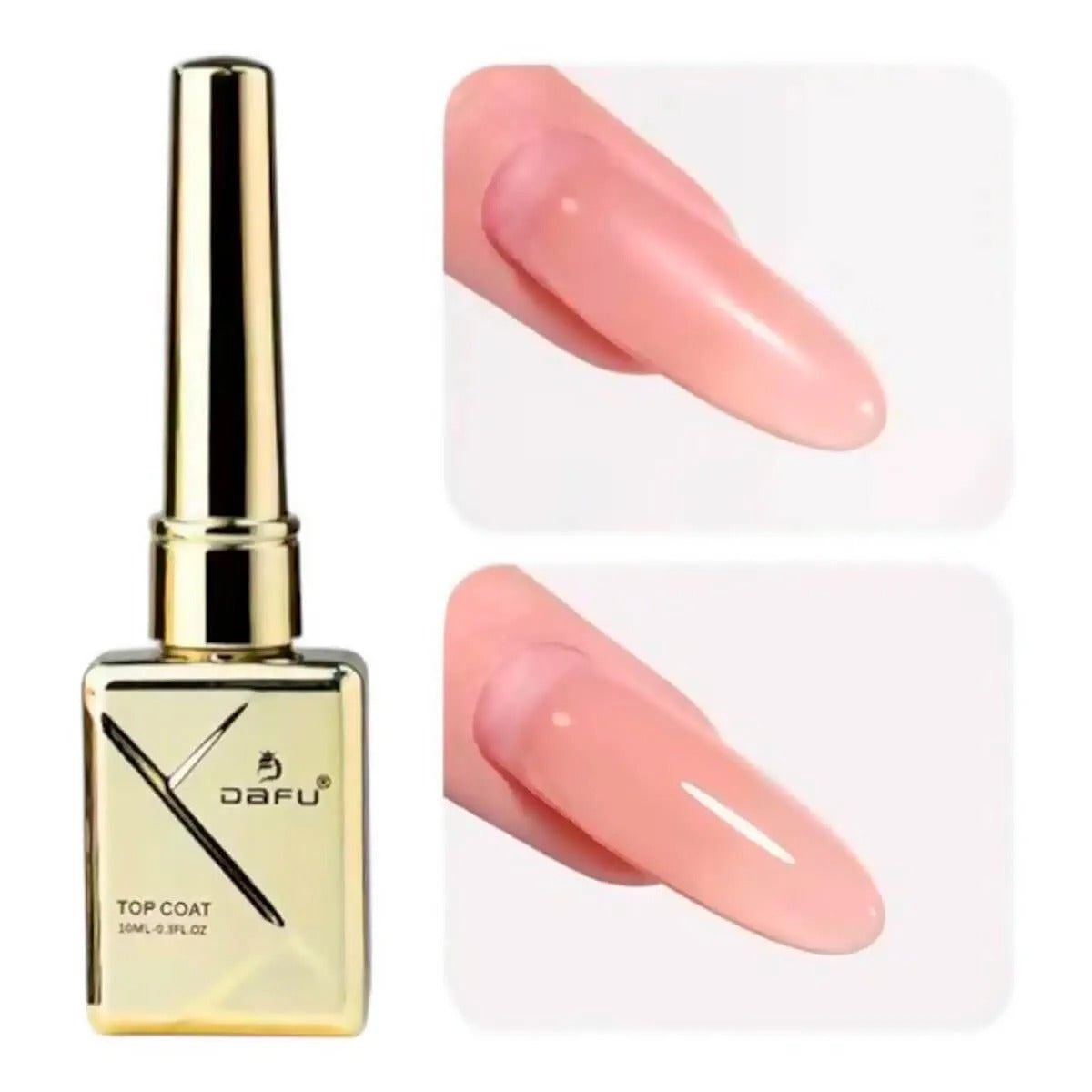 TOP COAT DAFU DOURADO 10ML INVILA - Tudo para unhas em gel