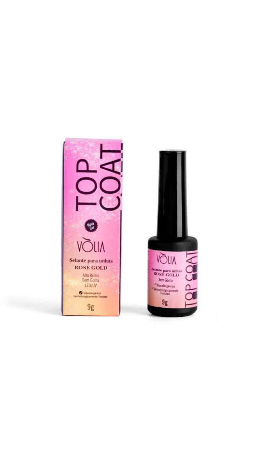 TOP COAT VOLIA ROSÉ GOLD 9G INVILA - Tudo para unhas em gel