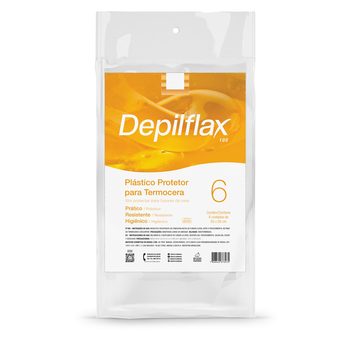 PLÁSTICO PROTETOR PARA TERMOCERA DEPILFLAX- 6UN INVILA - Tudo para unhas em gel
