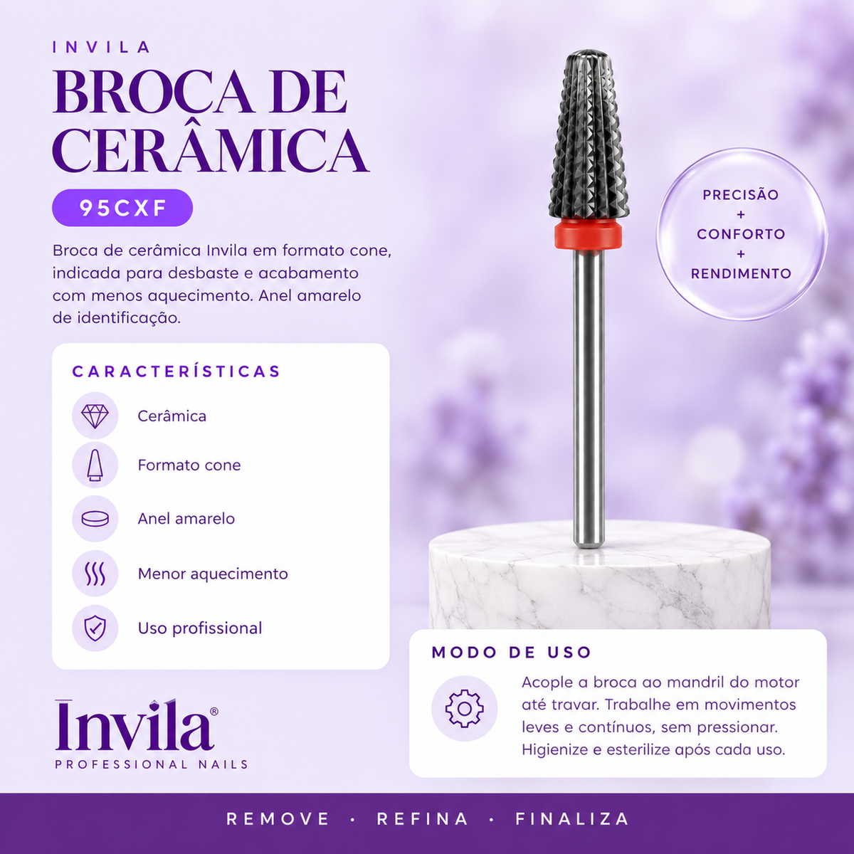 BROCA CERAMICA 95CXF Invila - beneficios do produto