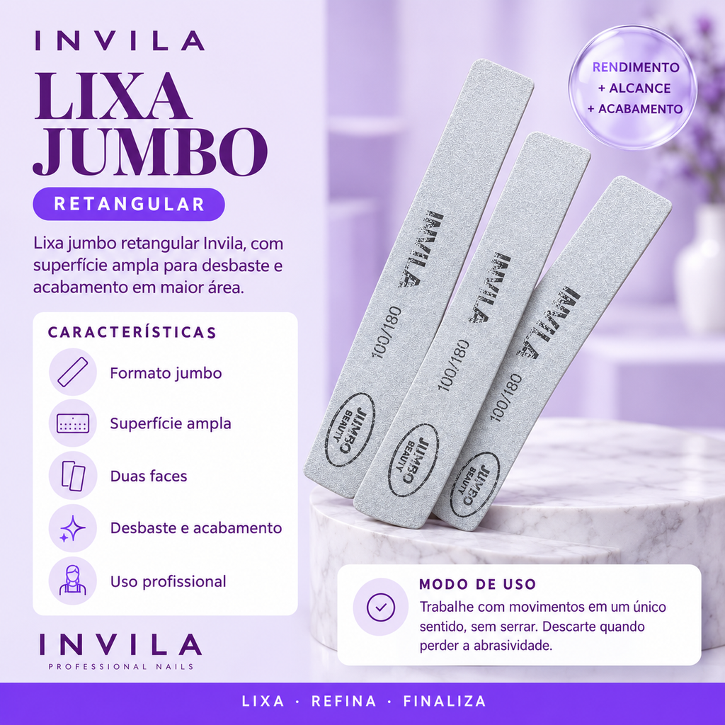 LIXA JUMBO RETANGULAR Invila - beneficios do produto