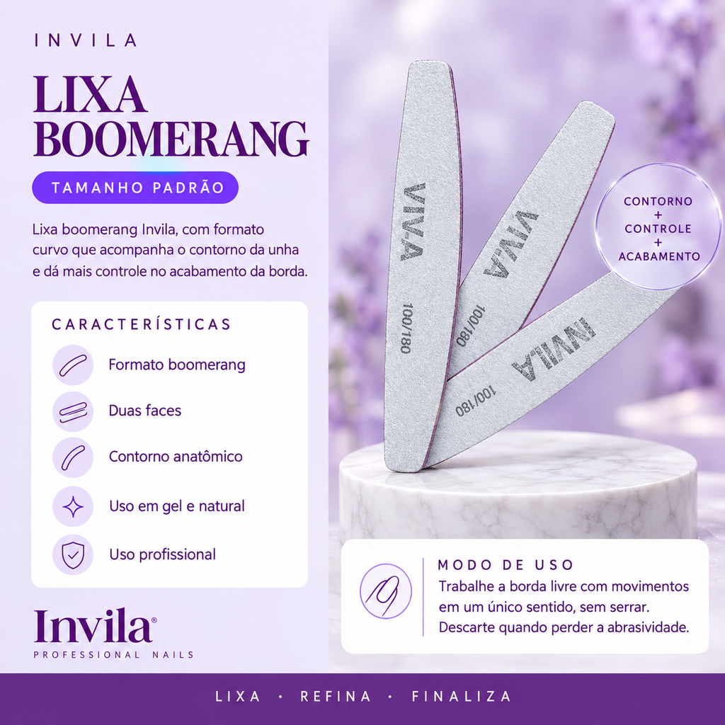 LIXA BOOMERANG Invila - beneficios do produto