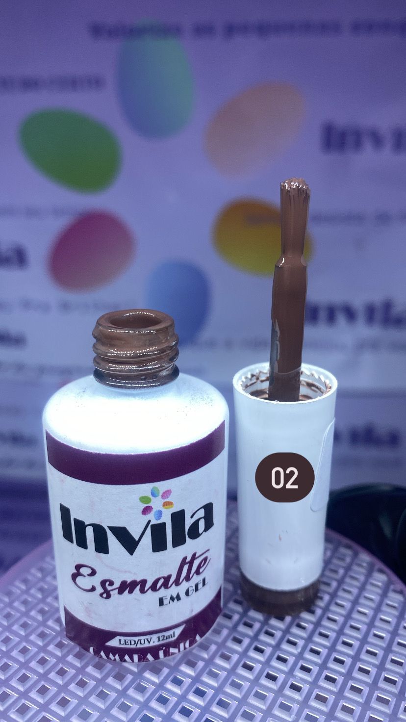 ESMALTE EM GEL CAMADA ÚNICA MARROM 02 12ML -INVILA INVILA - Tudo para unhas em gel