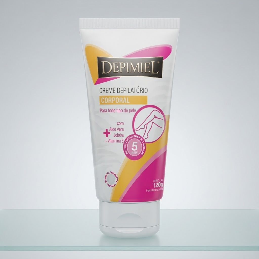 CREME DEPILATORIO CORPORAL 5MIN COM ALOE VERA E JOJOBA DEPIMIEL 120G
