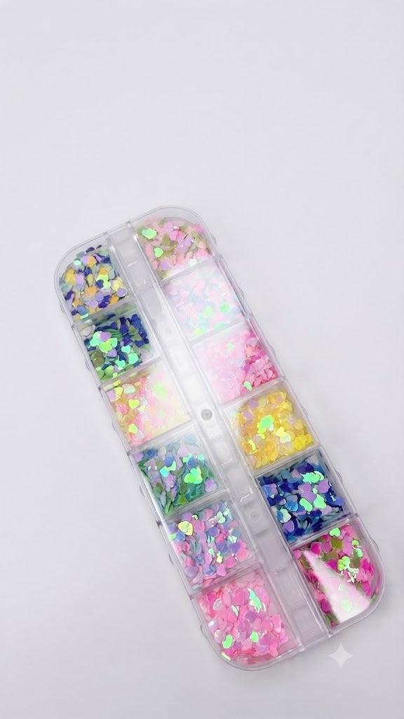 DECORAÇOS DE UNHAS CORAÇAO 12UNIDADES - DAFU