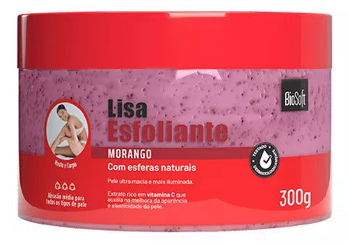 LISA ESFOLIANTE MORANGO - BIOSFT 300G INVILA - Tudo para unhas em gel