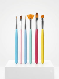 KIT PINCEL PARA UNHAS COLORIDO 7 UNIDADES - INVILA