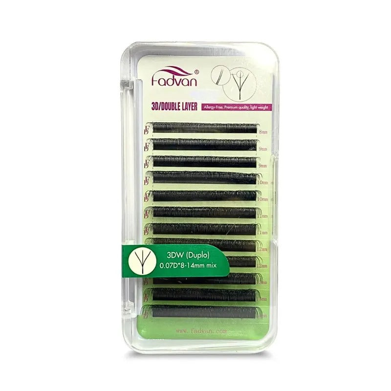CILIOS FADVAN LASHES 3DW DUPLO 0.07D MIX 8-14 INVILA - Tudo para unhas em gel