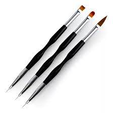 KIT PINCEL 2 EM 1 PONTA FINA E DIVERSO- 3 UND INVILA - Tudo para unhas em gel