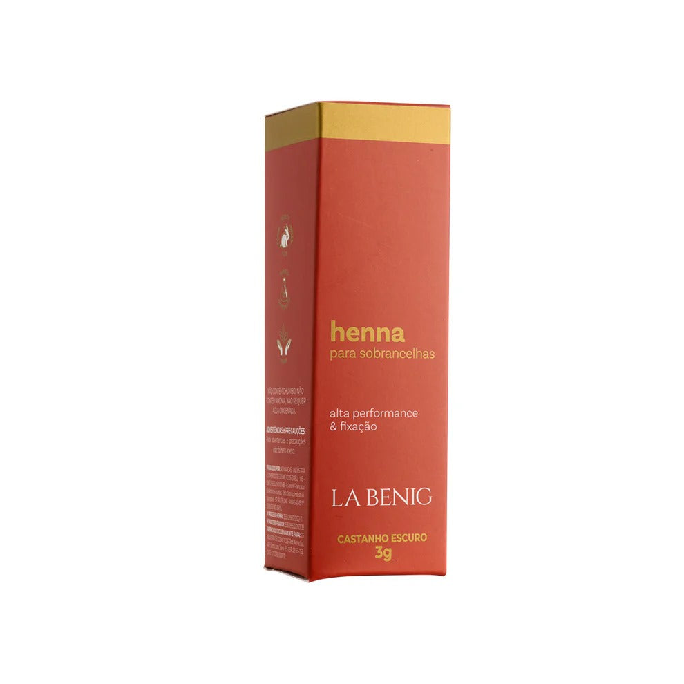 HENNA CASTANHO ESCURO 3g- LA BENIG INVILA - Tudo para unhas em gel