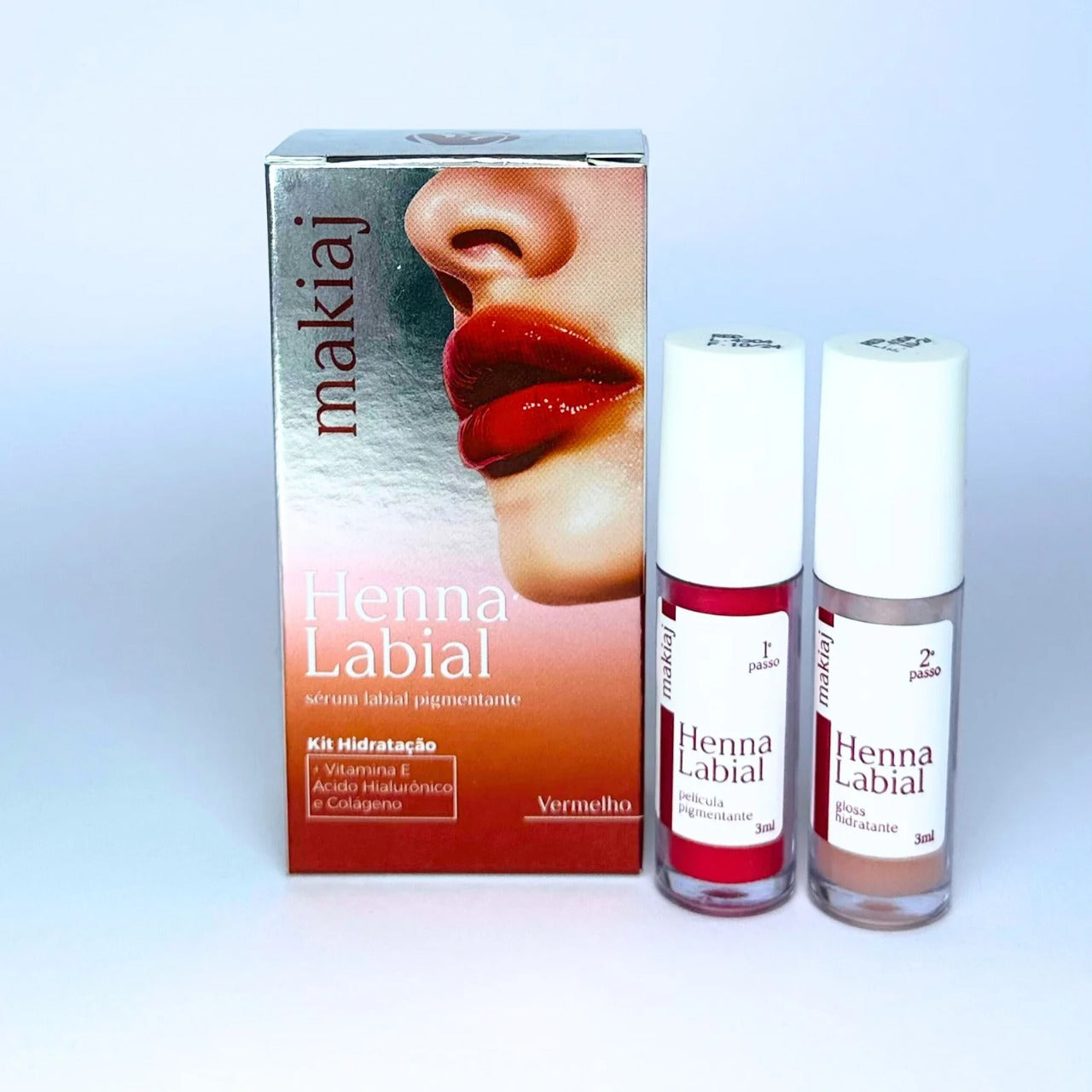 HENNA LABIAL MAKIAJ VERMELHO INVILA - Tudo para unhas em gel