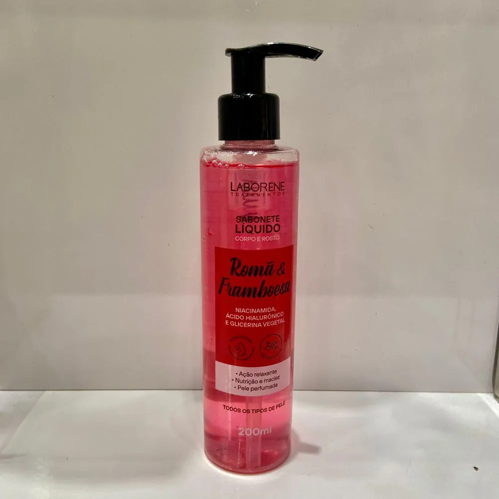 SABONETE LIQUIDO ROMÃ E FRAMBOESA LABORENE - 200mL INVILA - Tudo para unhas em gel