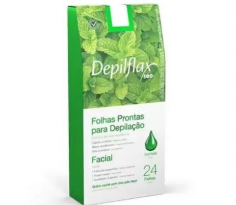 CERA EM FOLHAS FACIAL HORTELÃ - DEPILFLAX INVILA - Tudo para unhas em gel