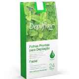 CERA EM FOLHAS FACIAL HORTELÃ - DEPILFLAX