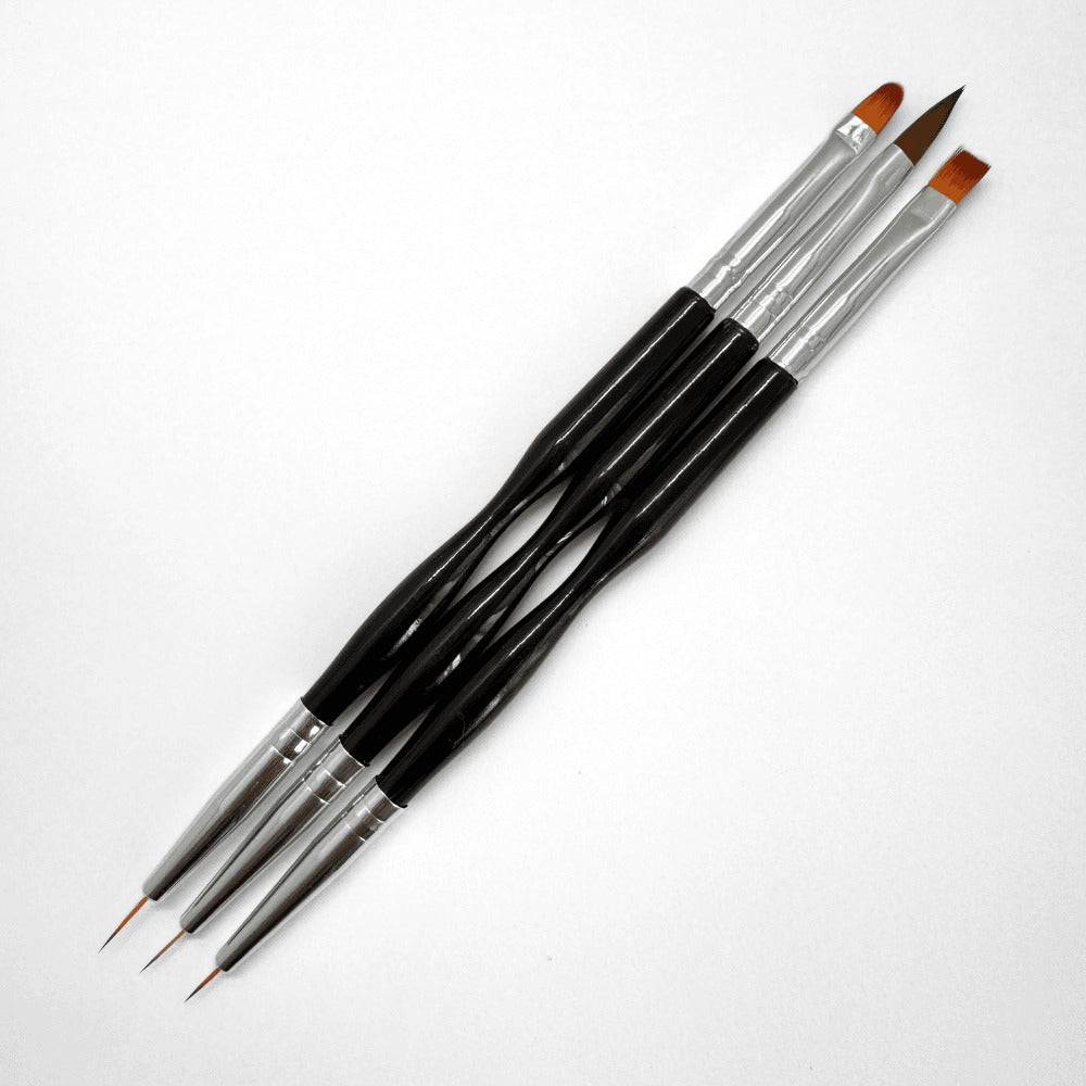 KIT PINCEL 2 EM 1 PONTA FINA E DIVERSO- 3 UND INVILA - Tudo para unhas em gel