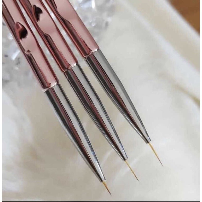 KIT PINCEL ROSA FINO 3UND INVILA - Tudo para unhas em gel