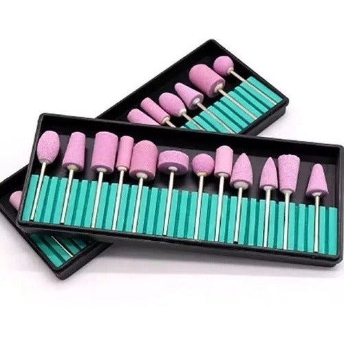 KIT DE BROCA POLIDORA ROSA- 12 UNIDADES INVILA - Tudo para unhas em gel