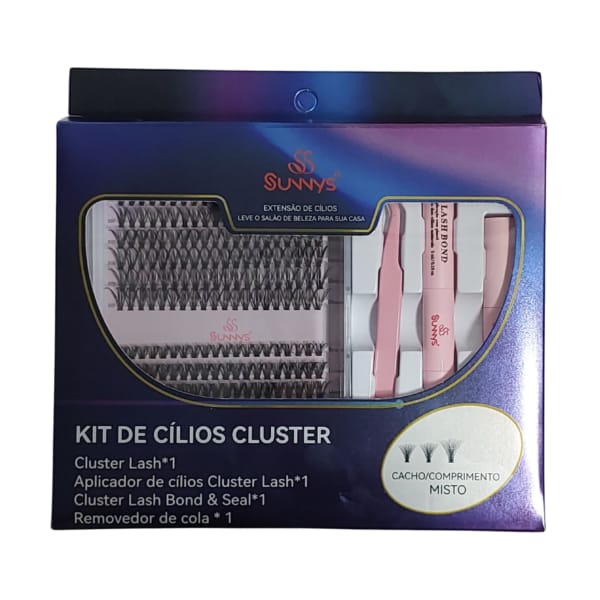 KIT DE CÍLIOS CLUSTER- SUNNYS INVILA - Tudo para unhas em gel