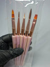 KIT PINCEL ROSA BRONZE 5und INVILA - Tudo para unhas em gel