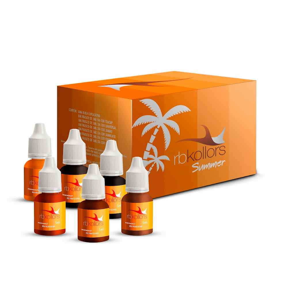 KIT RBKOLLORS SUMMER 6x1und- 5ml INVILA - Tudo para unhas em gel