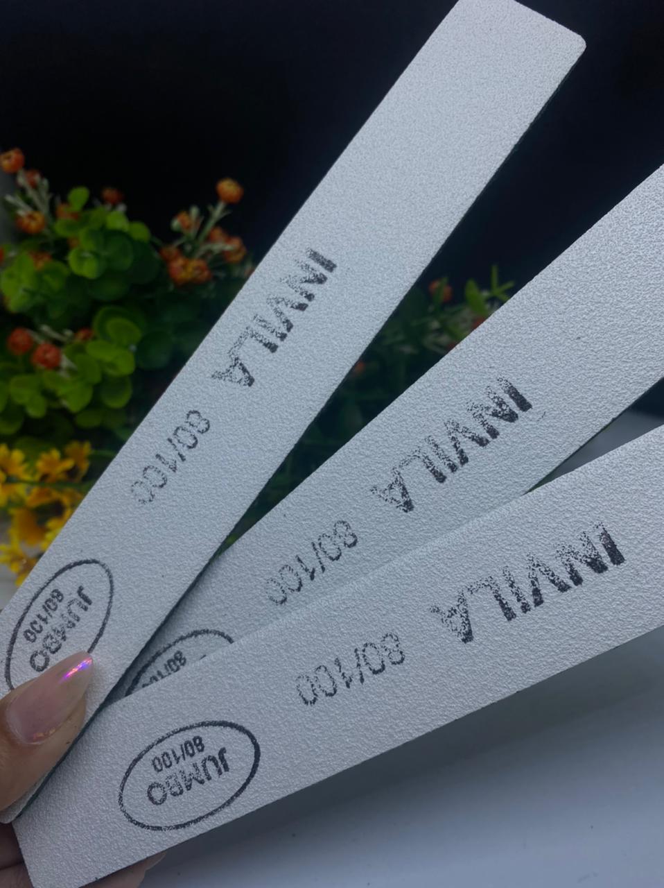 LIXA JUMBO RETANGULAR 80/100 INVILA - 1UND INVILA - Tudo para unhas em gel